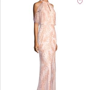 Aidan Maddox Could Shoulder Blush Sequin Gown